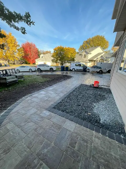 Paved pathway with gravel border in Waconia neighborhood